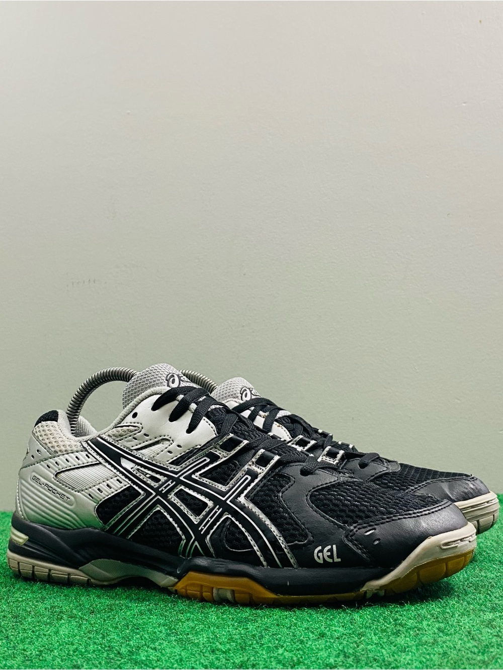 ASICS Gel-Rocket 7 Women's Volleyball Sneaker Shoes Black/Silver B257N Size 9.5